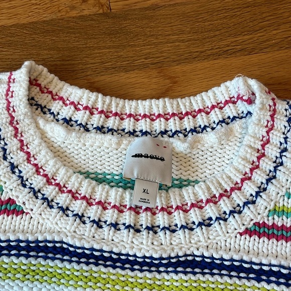 Anthropologie Striped Crew Neck Sweater XL NWT - Picture 6 of 11